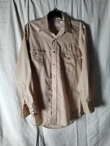 Vintage Wrangler Cowboy Cut X-Long Tails Men’s Sz 15 1/2 X 33" Beige USA - Picture 1 of 12