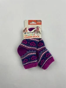 Yaktrax Cabin Sock Cozy One Size Toddler Slipper Socks Purple 81552 - Picture 1 of 1