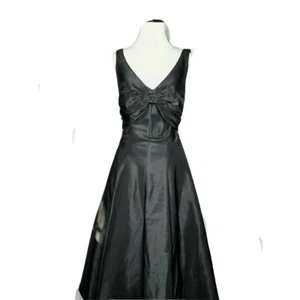 Nicole Miller Collection Y22K Black Satin Bow Formal Dress 8 Audrey Hepburn - Picture 1 of 11