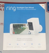 Ring Spotlight Wired Motion Detection Camera White New Sealed