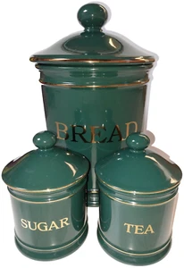 Regency Hornsea Pottery Großer Brot Tee und Zucker Keramik Töpfe mit Deckel Top - Bild 1 von 13