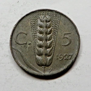 Italy 5 Centesimi 1927R Bronze KM#59 - Picture 1 of 2