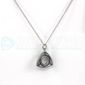 ROTOR PENDANT NECKLACE -NICKEL -CHARM MAZDA RX7 RX8 WANKEL 12A 13B - Picture 1 of 3