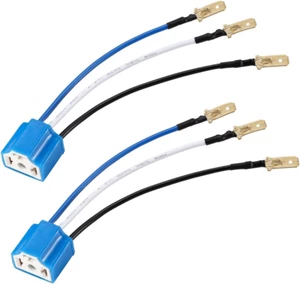 2 Pezzi Di Ceramica Prese H4 H4 9003 HB2 Cablaggio H4 a 3 Pin Adattatore Connett - Foto 1 di 12