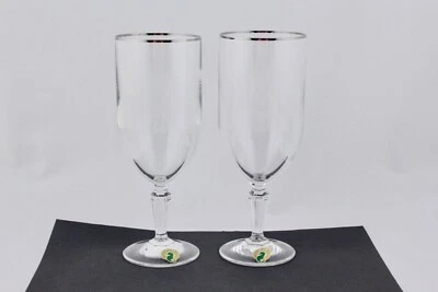 SET OF 2 WATERFORD CRYSTAL METROPOLITAN PLATINUM ICED BEVERAGE GLASSES - MINT - Image 1 of 4