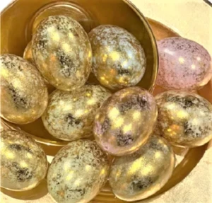 Goldfolie Ostereier Schale Korbfüller Home Tischplatte Frühlingsdeko 12 Stück - Bild 1 von 5