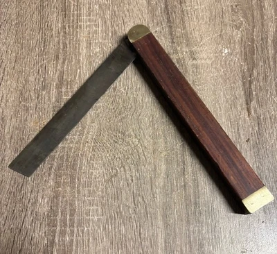 Antique Rosewood & Brass Ship Or Boatbuilders Bevel 8” Closed - Image 1 of 4