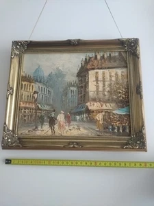 Caroline Burnett Original Parisian Street Scene Framed Oil Painting - Picture 1 of 11
