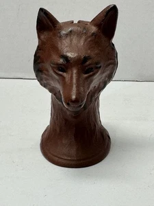 Antique Cast Iron Fox Head Coin Bank - Picture 1 of 12