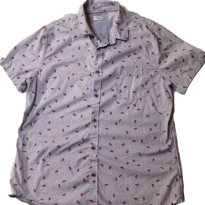 Sovereign Code Shirt Mens Large Blue Watermelon Print Short Sleeve Button Up - Picture 1 of 17