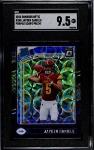 Jayden Daniels 2024 Donruss Optic Rated Rookie Blue Scope Prizm RC #248 SGC 9.5 - Picture 1 of 2