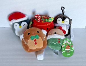 Squishmallow Christmas Santa Lot Of 5  Luna Gina Lowell Jordan 4” Plush Toys - Picture 1 of 10