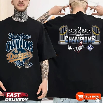 Los Angeles Dodgers World Series Champions Back To Back TShirt - Multicolors - Image 1 of 4