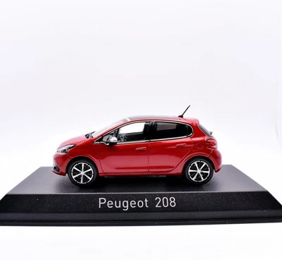 Modellino auto scala 1:43 Peugeot 208 red norev diecast collezione modellismo - Immagine 1 di 4