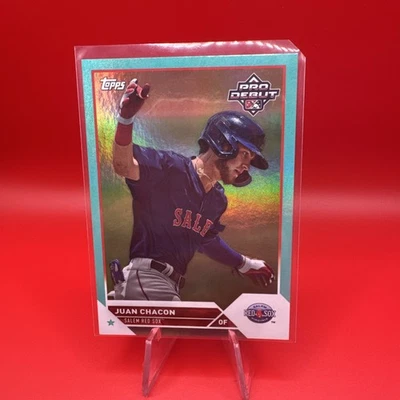 2023 Topps Pro Debut Juan Chacon PD-31 Aqua Foil /75 - Boston Red Sox - Image 1 of 2