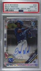 2019 Bowman Chrome Prospect Speckle Refractor Seuly Matias PSA 10 GEM MT Auto - Picture 1 of 3