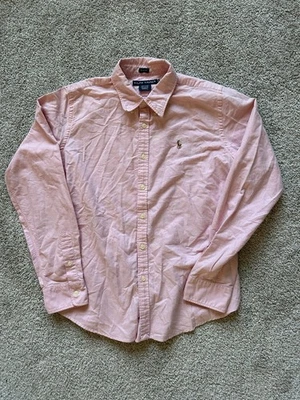 Polo Ralph Lauren Youth Long Sleeve Button-Up Shirt Pink, Size M, 10-12 - Image 1 of 4