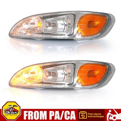2PCS Headlights Assembly Pair For Peterbilt 337 340 348 382 384 386 LH&RH Side Foto 1 de 4