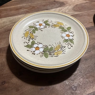 5 pratos de jantar de grés VNTG, 10,5" Prairie Flowers Hearthside Garden Festival - Imagem 1 de 4