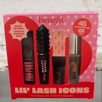 Set mini mascara Benefit Cosmetics Lil' Lash Icons nuovo con scatola - Immagine 1 di 3
