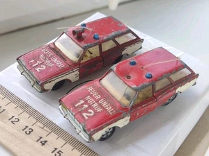 Set 2 Siku Ford 17 M Turnier V213 Germany fire engine Diecast Vintage Retro Car - Picture 1 of 16