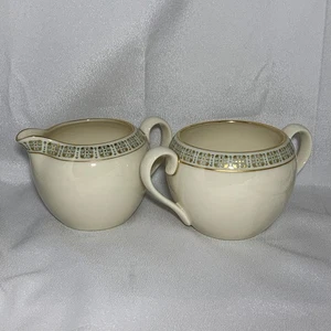 Lenox Rhythm Turquoise and Gold Sugar and Creamer NO LID - Picture 1 of 14
