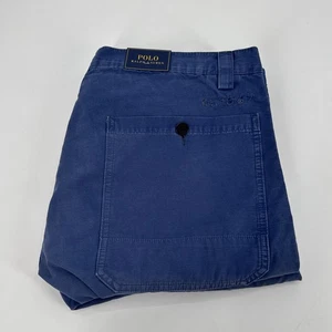 $ 268 Polo Ralph Lauren Herren 38 x 34 lockere lockere Passform abgenutzt Chinohose blau - Bild 1 von 16