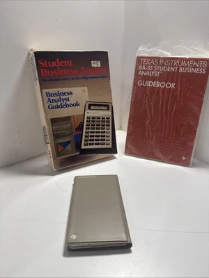 Texas Instruments BA-35 Calculator Business Analyst Box Book Batteries Vintage - Image 1 of 4