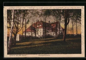 Steele a. d. Ruhr, Stadtgartenpartie, Ansichtskarte 1920  - Picture 1 of 2