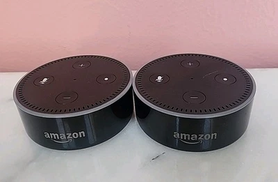 2 Amazon Echo Dot (2nd Gen) Smart Speakers – Model RS03QR –Alexa Voice Assistant - Image 1 of 3