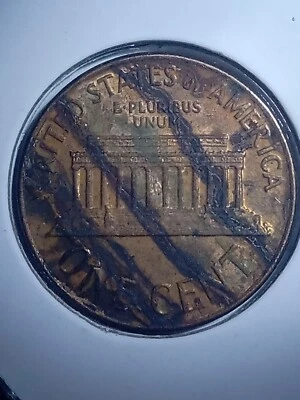 1966 Lincoln Cent With Reverse Alloy Or Struck Through Debris - Image 1 of 4