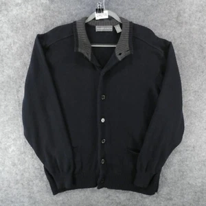 Oscar De La Renta Sweater Cardigan Mens XXL Button Up Navy w Pockets - Picture 1 of 12