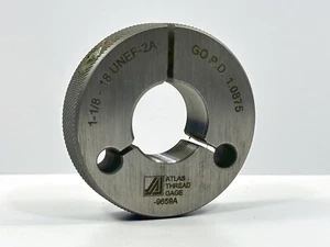 ATLAS 1-1/8-18 UNEF-2A GO P.D. Medidor de anillo de inspección de rosca 1.0875 usado - Imagen 1 de 4
