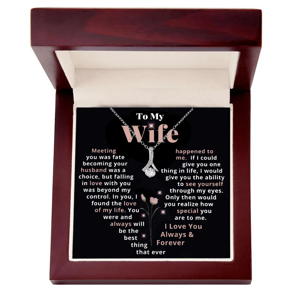 To My Wife Necklace Wife Gift from Husband, Anniversary Gift, Wife Necklace - Image 1 of 1