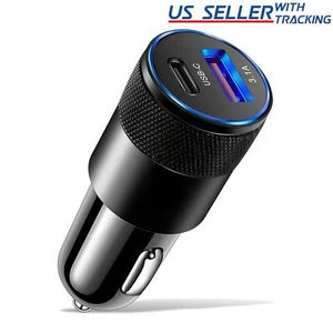 2 Port PD USB-C Fast Charging Car Charger Adapter For iPhone 14 13 12 11 Samsung - Picture 1 of 10