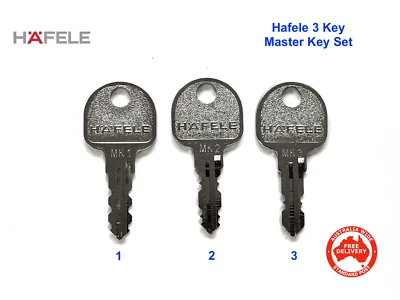 Genuine HAFELE Master Key set- Suits Symo 3000 Locks Free Postage In Aust.