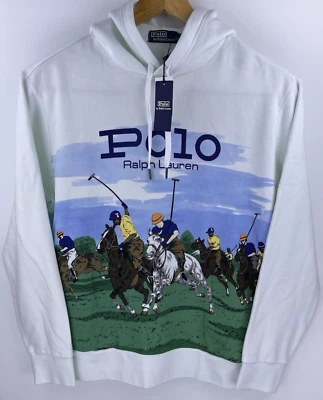Nuevo Polo Ralph Lauren Estampida Ecuestre Polo Jinetes Match Sudadera con Capucha L Gráfico Foto 1 de 4