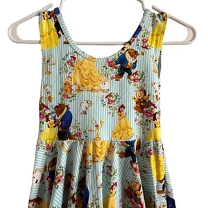 Wild Rich Kids Twirl Dress Girl's Size 11/12 beauty and the beast Belle - Picture 1 of 9