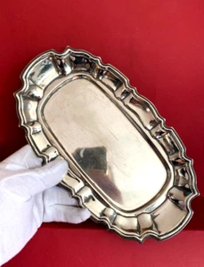 SILVER PLATTED TRAY 24 cm  OLD BANDEJA PLATEADA ANTIGUA - Picture 1 of 13