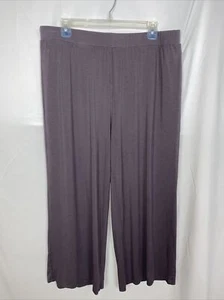 LOGO by Lori Goldstein Pull-on Wide Leg Pant Size L Smokey Taupe B20*N - Picture 1 of 4
