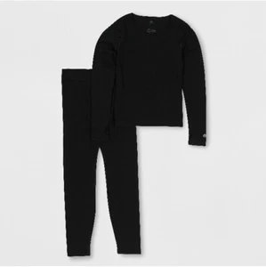 Girls' Breathable Thermal Underwear Set - C9 Champion Black S - Picture 1 of 4