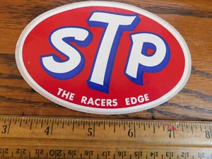 Vintage STP The Racers Edge Oval Aufkleber Neu Sticker - Bild 1 von 1