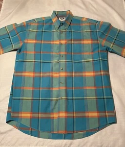 Vintage 90s Roper Button Down Western Shirt Sz L Multicolor Plaid - Picture 1 of 7
