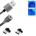 Data Charging Cable For Wiko Y80 With Usb Type C And Micro-Usb Adapter