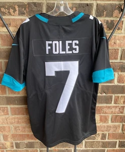 NFL Jacksonville Jaguars Foles 7 Nike Black Jersey 100 Patch Men M - Picture 1 of 14