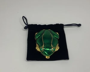 Rare Estee Lauder Green Enamel Leap Frog Compact Box Lucidity Pressed Powder - Picture 1 of 5