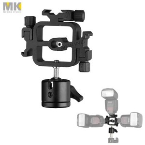 Triple Hot Shoe Bracket Mount for Speedlite Flash Light Monitor Umbrella Holder