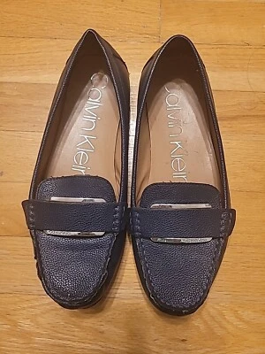 Mocasines planos Calvin Klein Leonie azules negros talla 8,5 Foto 1 de 4