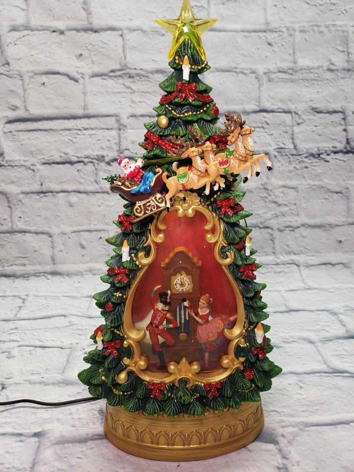 Raz Nutcracker Ballet Musical Lighted Water Tree Glitter Snowglobe Christmas  - Image 1 of 4