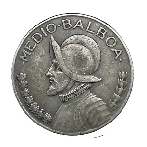 1930 Panama  1/2 Balboa  0.900 Silver Coin #2 KM #12.1